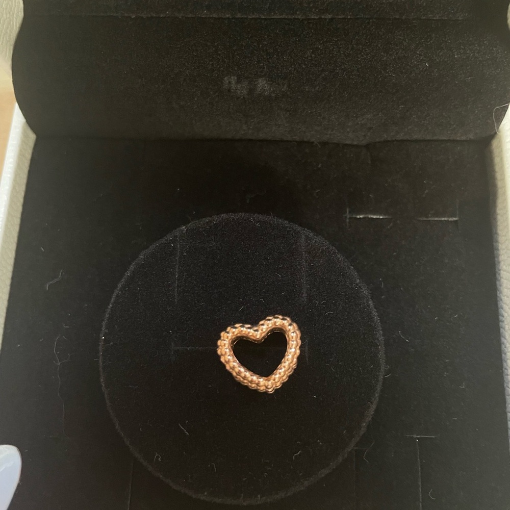 Pandora Beaded Open Heart Rose Gold Charm